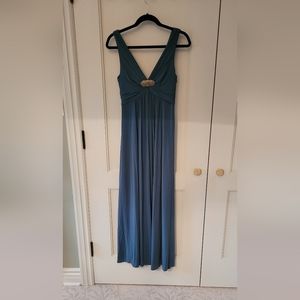 Teal colour long dress